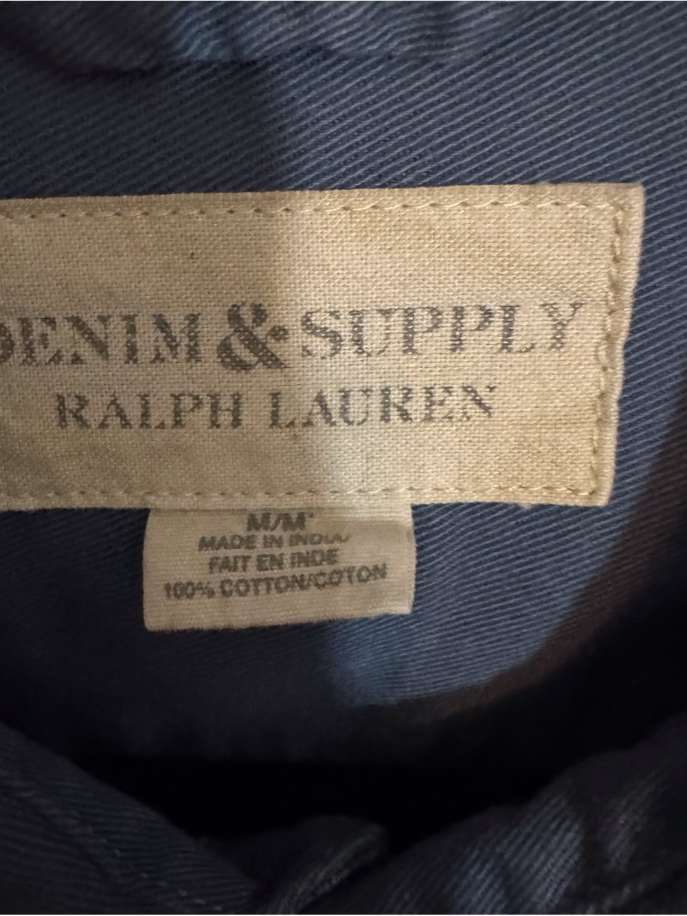 Denim & Supply Ralph Lauren Men’s Short Sleeve Shirt Medium Blue Cotton Casual - Picture 6 of 6